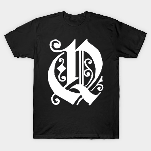 Silver Letter Q T-Shirt by The Black Panther